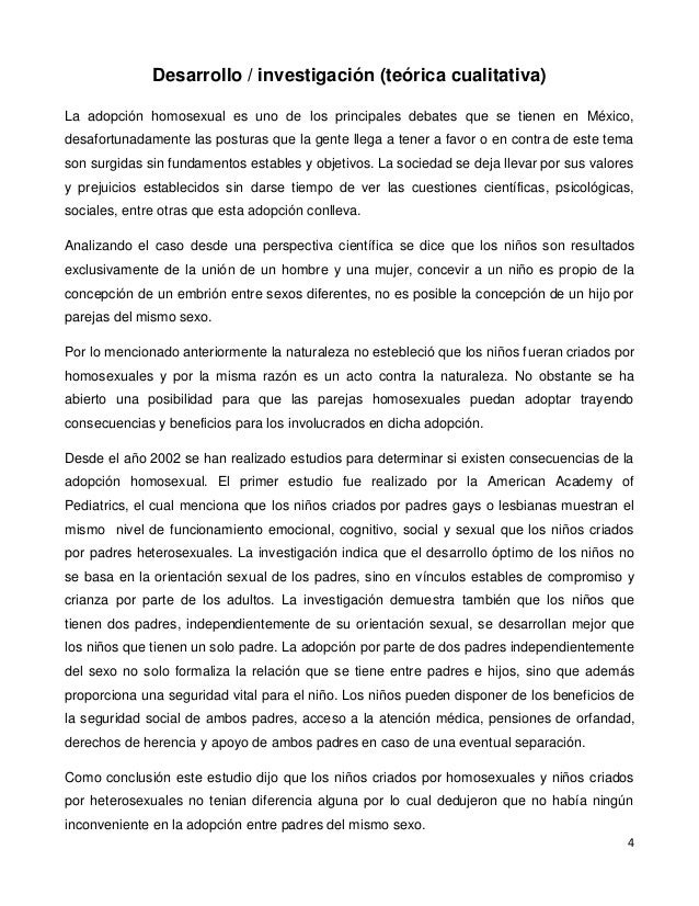 Preguntas de debate sobre adopcion homosexual